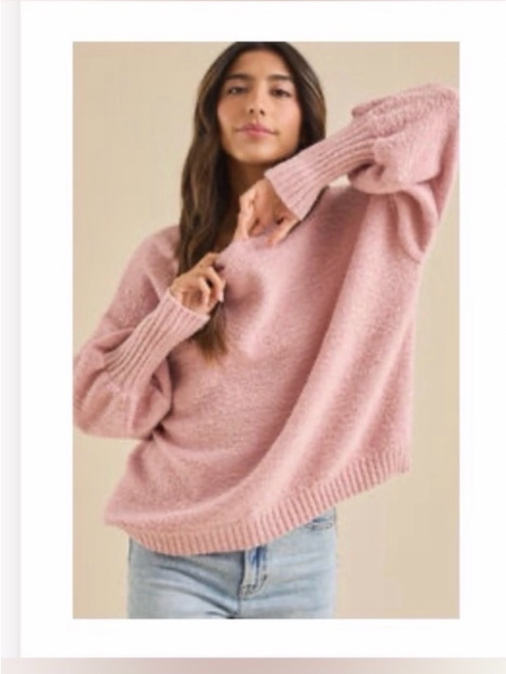 Altar'd State Cameron Oversized Sweater - Blush Pink